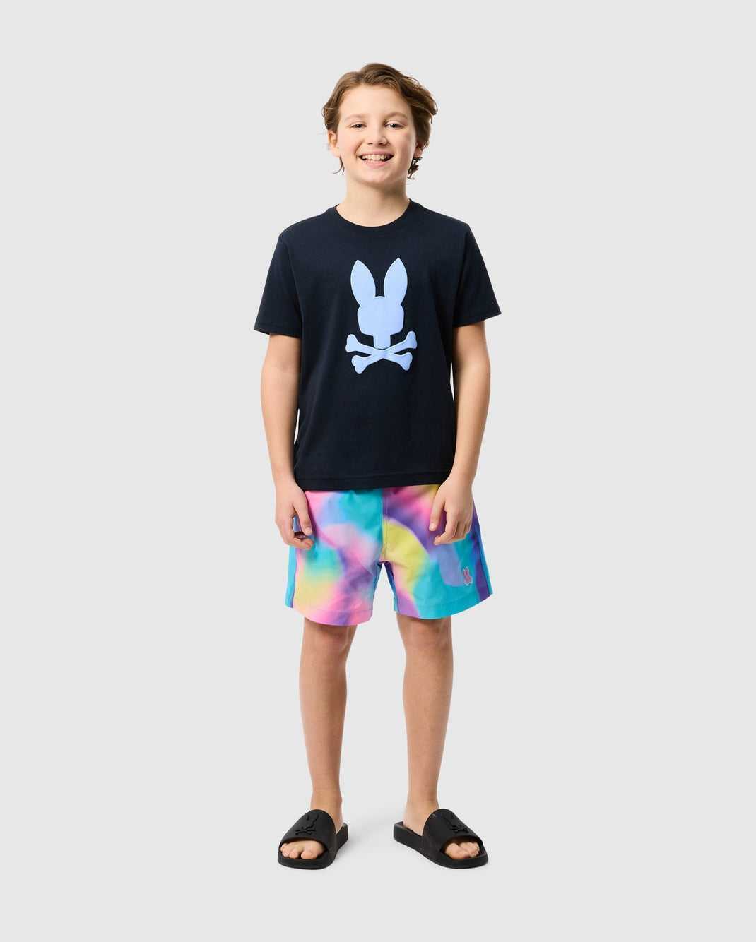 Polos Psycho Bunny Houston Graphic Tee Bleu Marine Enfant | VKJ-46606834